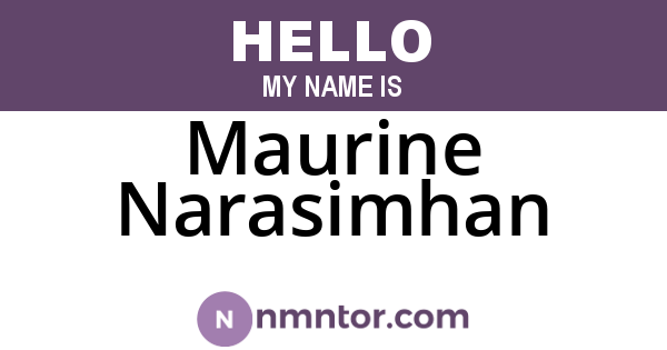 Maurine Narasimhan