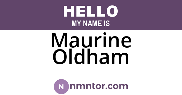Maurine Oldham