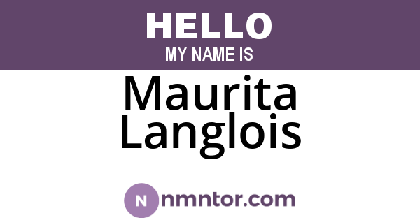 Maurita Langlois