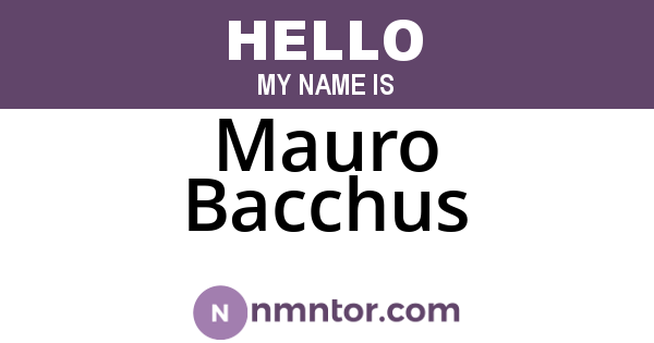 Mauro Bacchus