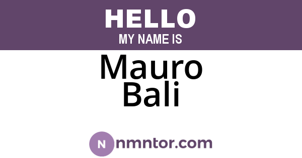 Mauro Bali