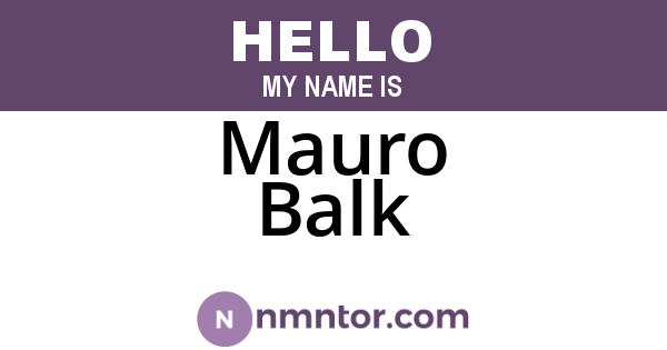 Mauro Balk