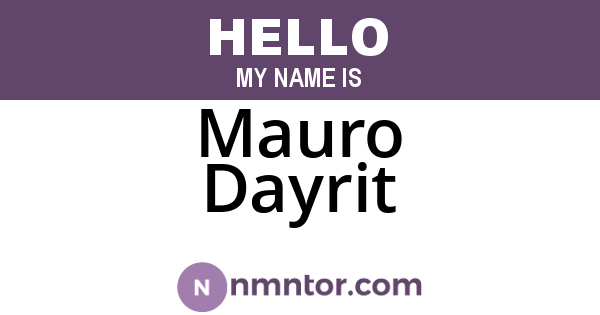 Mauro Dayrit
