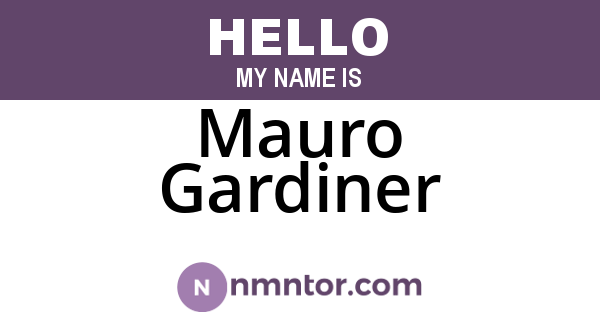 Mauro Gardiner