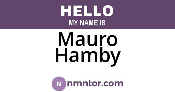 Mauro Hamby