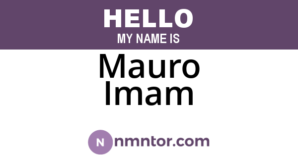 Mauro Imam