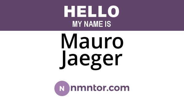 Mauro Jaeger