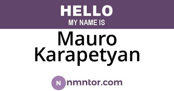 Mauro Karapetyan