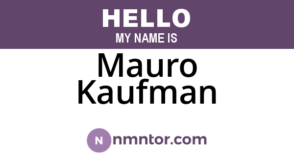Mauro Kaufman