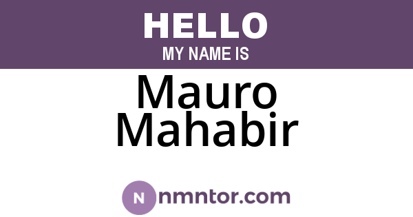 Mauro Mahabir