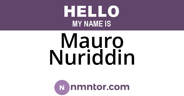 Mauro Nuriddin