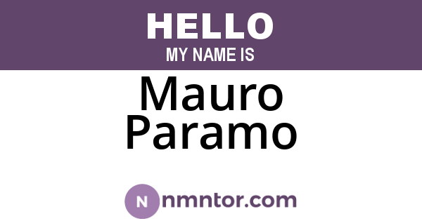 Mauro Paramo