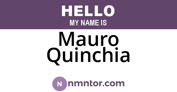 Mauro Quinchia