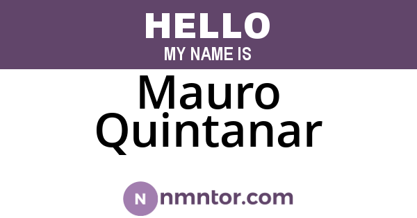Mauro Quintanar