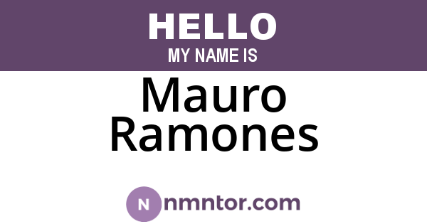 Mauro Ramones