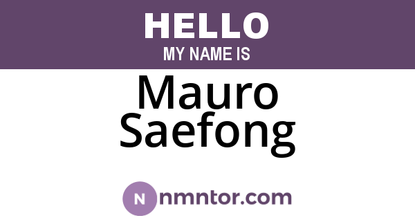 Mauro Saefong