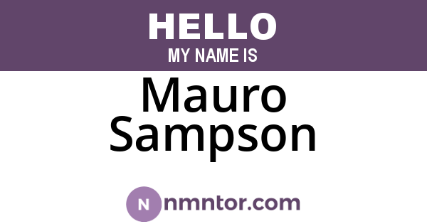 Mauro Sampson