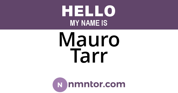 Mauro Tarr