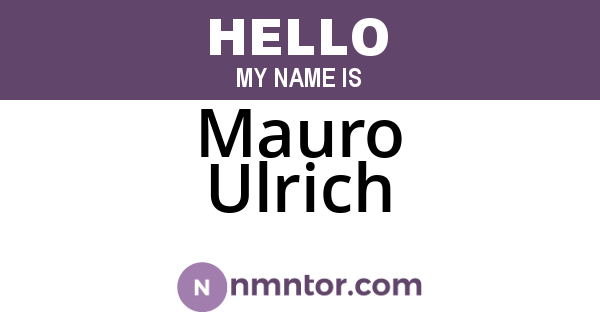 Mauro Ulrich