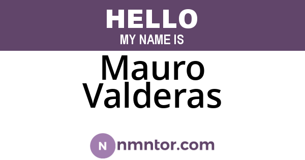 Mauro Valderas
