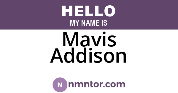 Mavis Addison