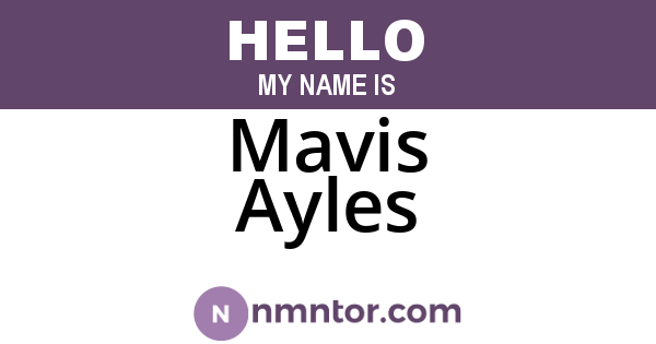 Mavis Ayles