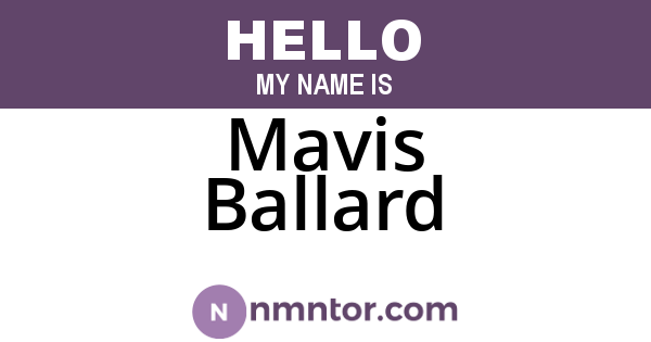 Mavis Ballard