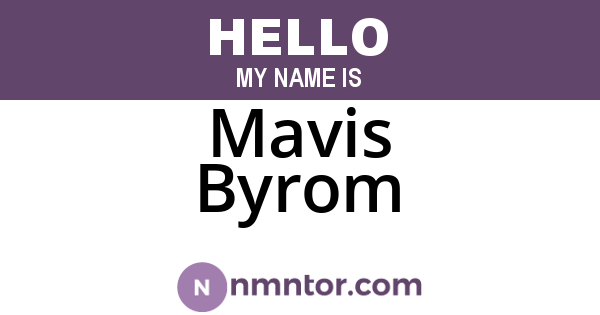 Mavis Byrom
