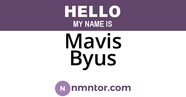 Mavis Byus