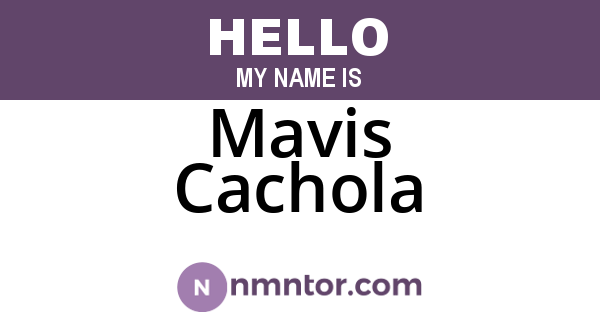 Mavis Cachola