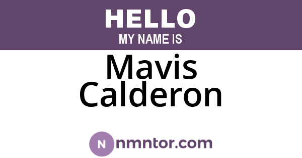 Mavis Calderon
