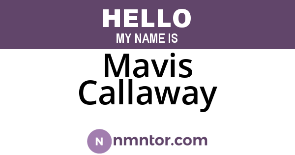 Mavis Callaway