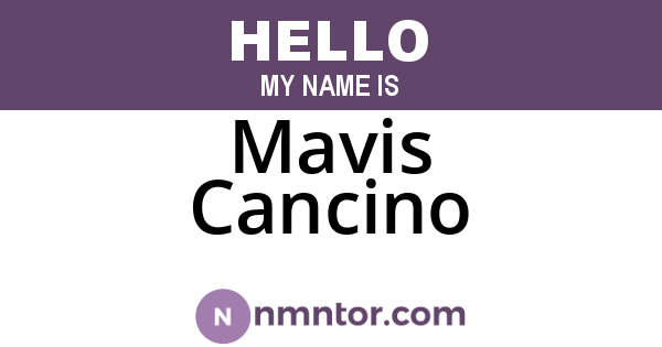 Mavis Cancino