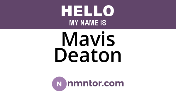 Mavis Deaton