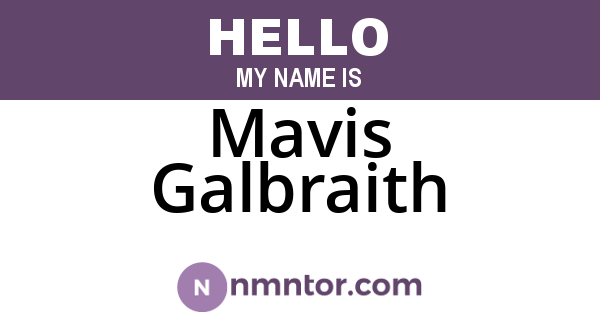 Mavis Galbraith