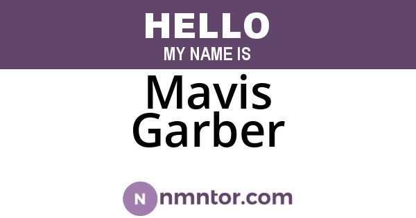 Mavis Garber