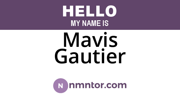 Mavis Gautier
