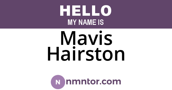 Mavis Hairston