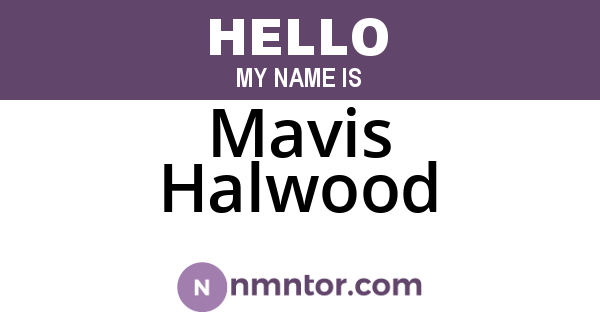 Mavis Halwood