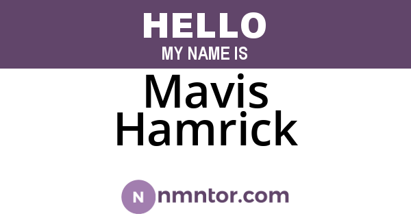 Mavis Hamrick