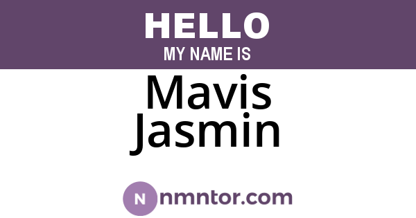 Mavis Jasmin