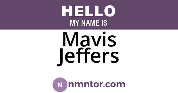 Mavis Jeffers