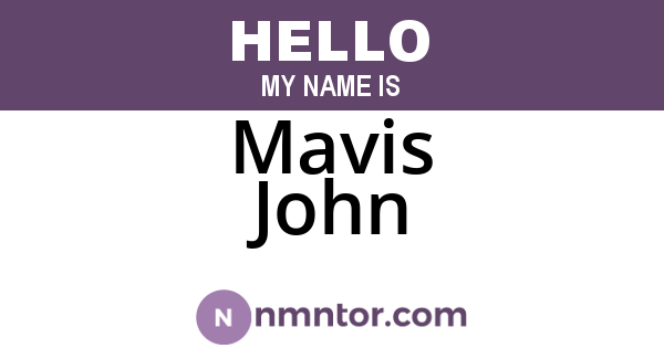 Mavis John