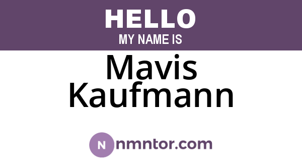 Mavis Kaufmann