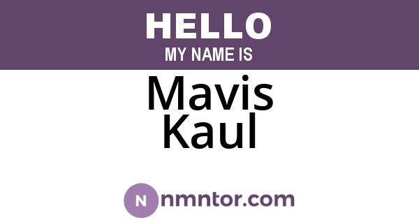 Mavis Kaul