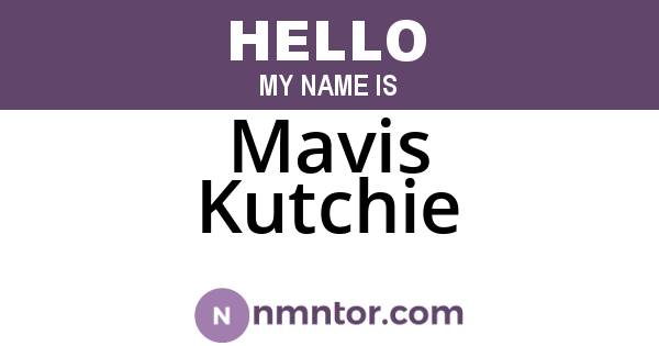 Mavis Kutchie