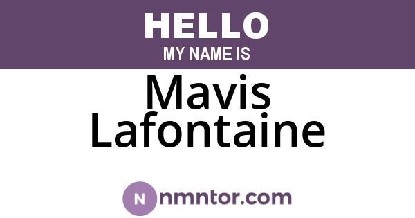 Mavis Lafontaine