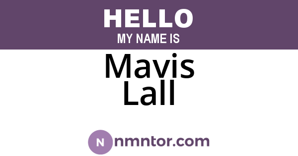 Mavis Lall