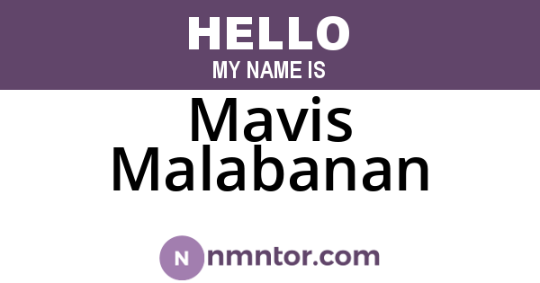 Mavis Malabanan