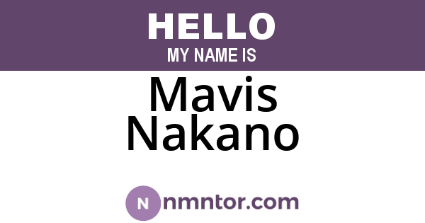 Mavis Nakano